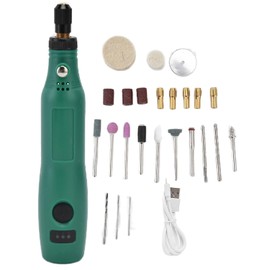 Mini Amoladora Eléctrica DC 5V USB, Taladro Eléctrico de 3 Velocidades Ajustables (5000-15000rpm) Herramienta Rotativa Multifunción para Grabado Pulido Perforación y Recorte