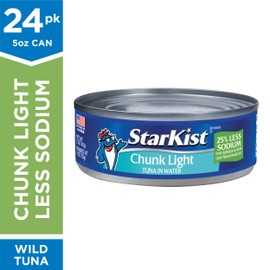 StarKist 25% Less Sodium Chunk Light Tuna in Water – 5 oz Can (Pack of 24)