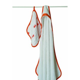 aden + anais 3023 - Splish Splash Frotteetuch mit Kapuze & Musselin Waschlappen Set