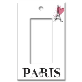 Art Plates 1 Gang Decora - GFCI Decorative Metal Wall Plate - Love, Paris - (Made in USA)