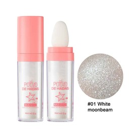 Weixinbuy Highlighter Powder Stick, Polvo De Hadas Glitter Patting Fairy Highlight Smooth Three-Dimensional Shimmer, Sparkly Natural for Face Body Eyes Collarbones Glow, 01# White, 9 g(Pack of 1)