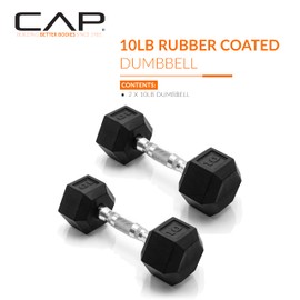 CAP Barbell 35 LB Pair Coated Hex Dumbbell Weight