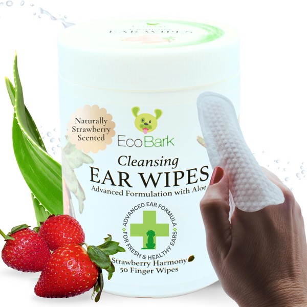 EcoBark Natural Ear Finger Wipes for Dogs - Dog Ear