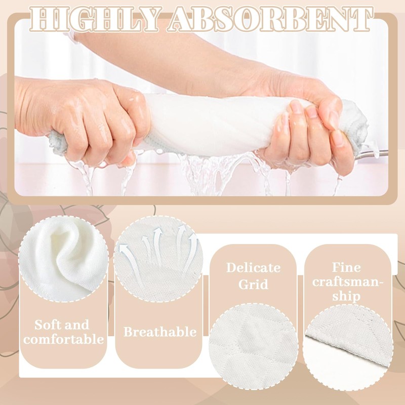 Pack of 20 Bra Sweat Pads, Layered Washable Rectangular Cotton