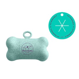 Petmarkable Complete Earth-Conscious Dog Waste Kit: Wheat Straw Waste Bag Dispenser with one corn starch 15-bag waste bag roll, Carabiner, Elastic Band for Secure Leash Attachment, Leak-Proof (Green)