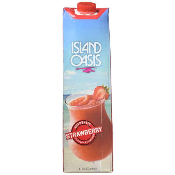 Island Oasis SB3X Premium Strawberry Drink Mix Bottle, 1 L