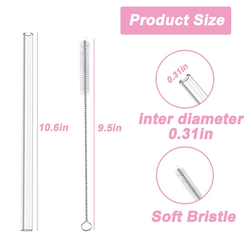 Dasezsdt Straws for YETI 42oz Tumbler, 6pcs Transparent Tritan Reusable