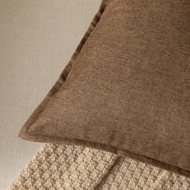 YAERTUN Pack of 2 Decorative Linen Soild Cushion Covers Farmhouse Neutral Throw Pillow Cases for Chair Couch Sofa Bedroom Living Room Home Decor 20 x 20 Inch 50x50 cm Brown