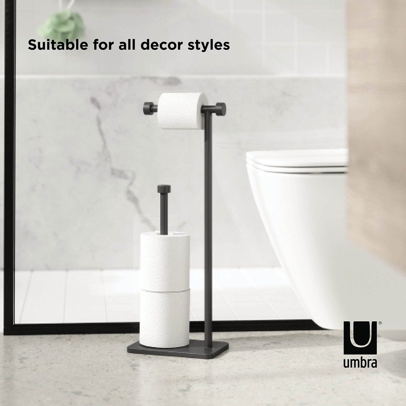 Umbra Cappa Toilet Paper Holder & Reserve, Black