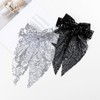 Dinghaole 2PCS Silver and Black Hair Bows for Women -