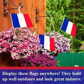 Flag Set, Pack of 12 French Small Flag and 1 Piece French Flag 90 x 150 cm for 2024 Home Garden Bar Olympic Euro Party Decoration
