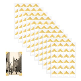 240 Pieces Photo Corners for Scrapbooking, Gold Photo Corner Stickers, Self-Adhesive Photo Mounting Corners for DIY Scrapbook Photo Album Diary, 10 Sheets