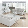Modern Glass End Table, Small Round Side Table for Couch,