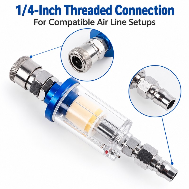 Air Compressor Water Separator Filter for Spray Guns – 1/4-Inch