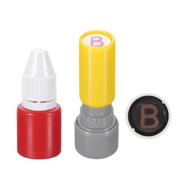 PATIKIL Letter Stamps Self Inking, Character B 7mm Alphabet Teacher Stamp Initial Stamp Mini Ink Stamp with Refill Ink for Class Notebook Scrapbooking DIY Craft, Yellow Shell