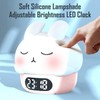 Cute Bunny RGB Rechargeable Night Light, Soft Silicone Lampshade, Adjustable