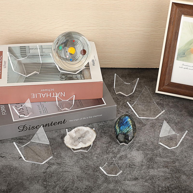 Hipiwe 12 Pcs Acrylic Triangle Display Holder - Display Easel