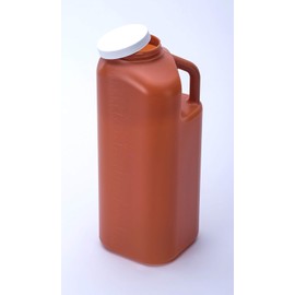 Large Male Urinal with Leak Proof Screw Cap Lid (3000 mL or 101 oz.) (Amber Color)