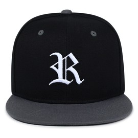 JPAK Old English Letter R Hip-Hop Snapback Hat Embroidered Baseball Cap English Alphabet