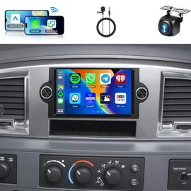 【8CORE 4+64G】for Dodge Ram 1500/2500/3500 (06-08),Dodge Durango (05-2008),Chrysler 300 Touring/300C/300M (05-07),Jeep Grand Cherokee (05-09) Android Car Stereo WiFi Wireless Carplay Android Auto,6.2"