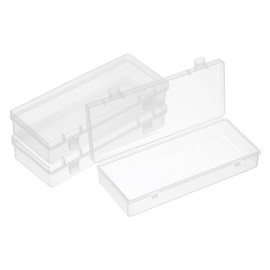 PATIKIL 6.1x2.5x1.2inch Mini Plastic Storage Containers Box, 10Pack Clear Rectangle Organizer Container for Collecting Small Items Beads Jewelry Art Craft