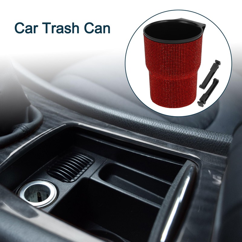 TUCKBOLD Car Trash Can Portable Seat Back Trash Bin Red