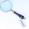 Antique Look 4" Magnifying Glass Brass & Wooden Handle