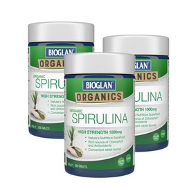 Bioglan Spirulina 1000mg Tablets Bioglan Superfoods Spirulina, 3, 200 Tablets / 바이오글랜 스피루리나 1000mg 타블렛 Bioglan Superfoods Spirulina, 3개, 200정