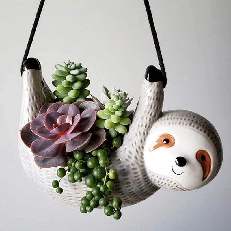 Sloth Hanging Planter Hanging Flowerpot Succulent Pots Animal Plant Planters