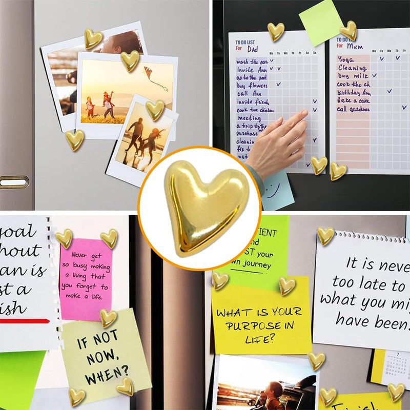 Ruzister 12 Pcs Fridge Magnets Gold Magnets for Fridge 2cm