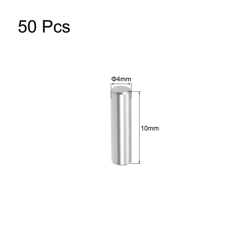 sourcing map 50Pcs 4mm x 10mm Dowel Pin 304 Stainless
