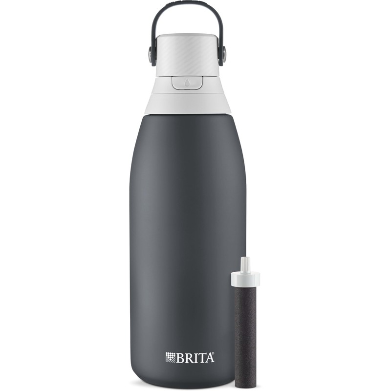 Brita Stainless Steel Premium Filtering Water Bottle, BPA-Free, Reusable, Insulated,