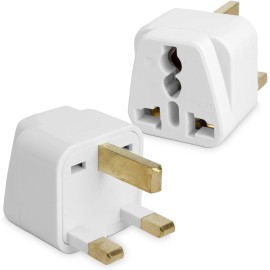 NoBrand Universal to UK Outlet Plug Adapter, Type G Socket Converter - White, Plug Adapt