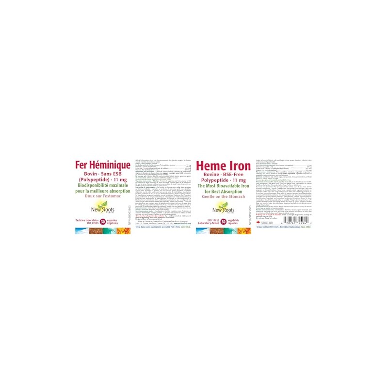 New Roots Herbal - Heme Iron (Bovine) Polypeptide 11 mg,
