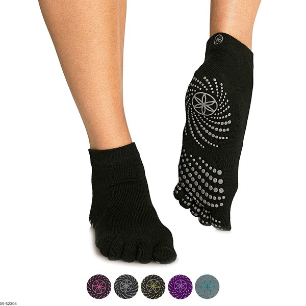 Gaiam womens Grippy Yoga Socks, Grey (M/L), One Size US