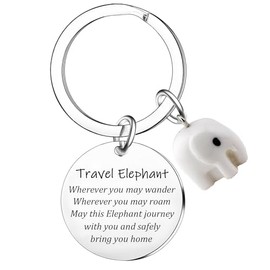 Nimteve Travel Elephant Keychain Good Luck Present for Women Men Elephant Jewelry Gifts for Women Friends Birthday Christmas Thanksgiving Gifts