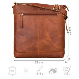 STILORD 'Henrike' Women's Leather Shoulder Bag in Portrait Format Small Leather Vintage Shoulder Bag Medium Crossbody Bag Leather, Texas - Brown