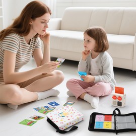 Card Holder for Yoto Cards 160 Pockets Large Capacity Card Organizer with Zipper Card Case Binder for Yoto Player Cards (PU white kitten)