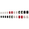 Christmas Press on Nails Short Square Fake Nails Colorful Lights