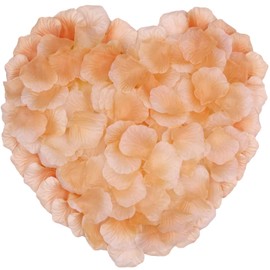 CO-RODE 1200pcs Gradual Champagne Rose Petals,Artificial Flowers for Wedding,Parties,Romantic Atmosphere,Valentine's Day,Anniversaries