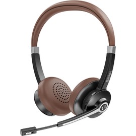 Arama Bluetooth Headset with Noise Canceling Microphone,Wireless Headset for Cell Phone/Laptop/Table, Wireless Headphones with Microphone - DSP Noise Cancelling-Works with Skype,Zoom