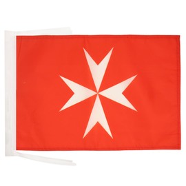 Activity Order of Malta Flag 18'' x 12'' cords - St John of Jerusalem SMALL flags 30 x 45cm - Banner 18x12 in - AZ FLAG