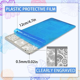 PH PandaHall 5pcs Line Texture Nail Art Stencils, 68 Patterns Flower Nail Stamping Plate Mix Design Nail Art Stencils Stainless Steel Nail Image Stencils for Nail Design Print Manicure Salon Spring