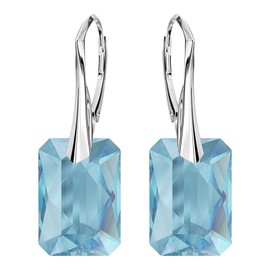 Rattle Clasp Fashion Jewellery 925 Silver Earrings for Women Brands Crystals Earrings Hanging Silver 925 Hanging Earrings Jewellery for Women Girls Ideal Gift, Silver, Crystal