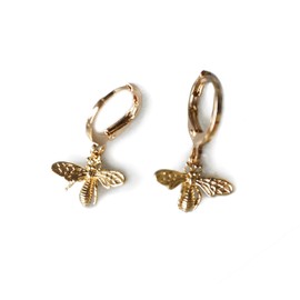 BUMBLE Gold Bee Mini Hoop/Huggie Earrings (Bees)