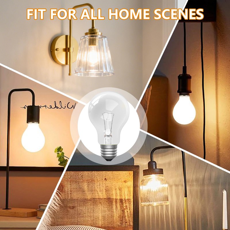 YXQZH 75 Watt Incandescent Bulbs, A19 E26 Base Warm White,