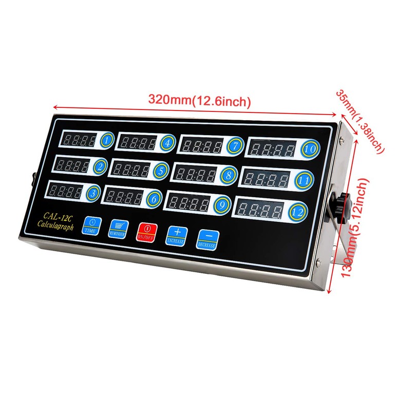 BIZOEPRO Kitchen Timers for Cooking, 12 Channel, Commercial Grade, Stainless