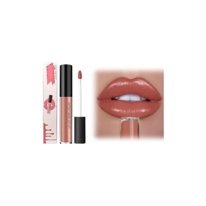 12 Colores Brillo Labial En Crema, Resistente Al Agua, antiadherente,