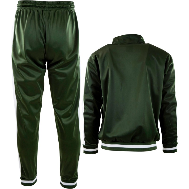 ChoiceApparel Mens Athletic 2 Piece Tracksuit Set (Large, 877-Olive)