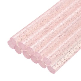sourcing map Mini Hot Glue Sticks for Glue Gun 7mm x 100mm Glitter Transparent Pink 12pcs